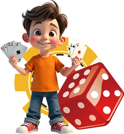 lucky7-boy while playing cards